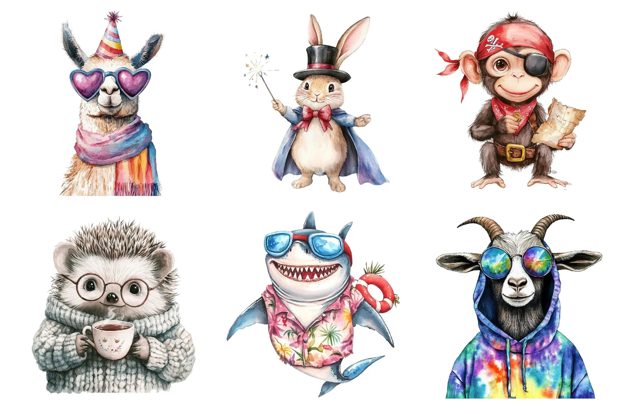 Funky Dressed Animals Clipart Bundle - CraftNest - Digital Crafting and Art