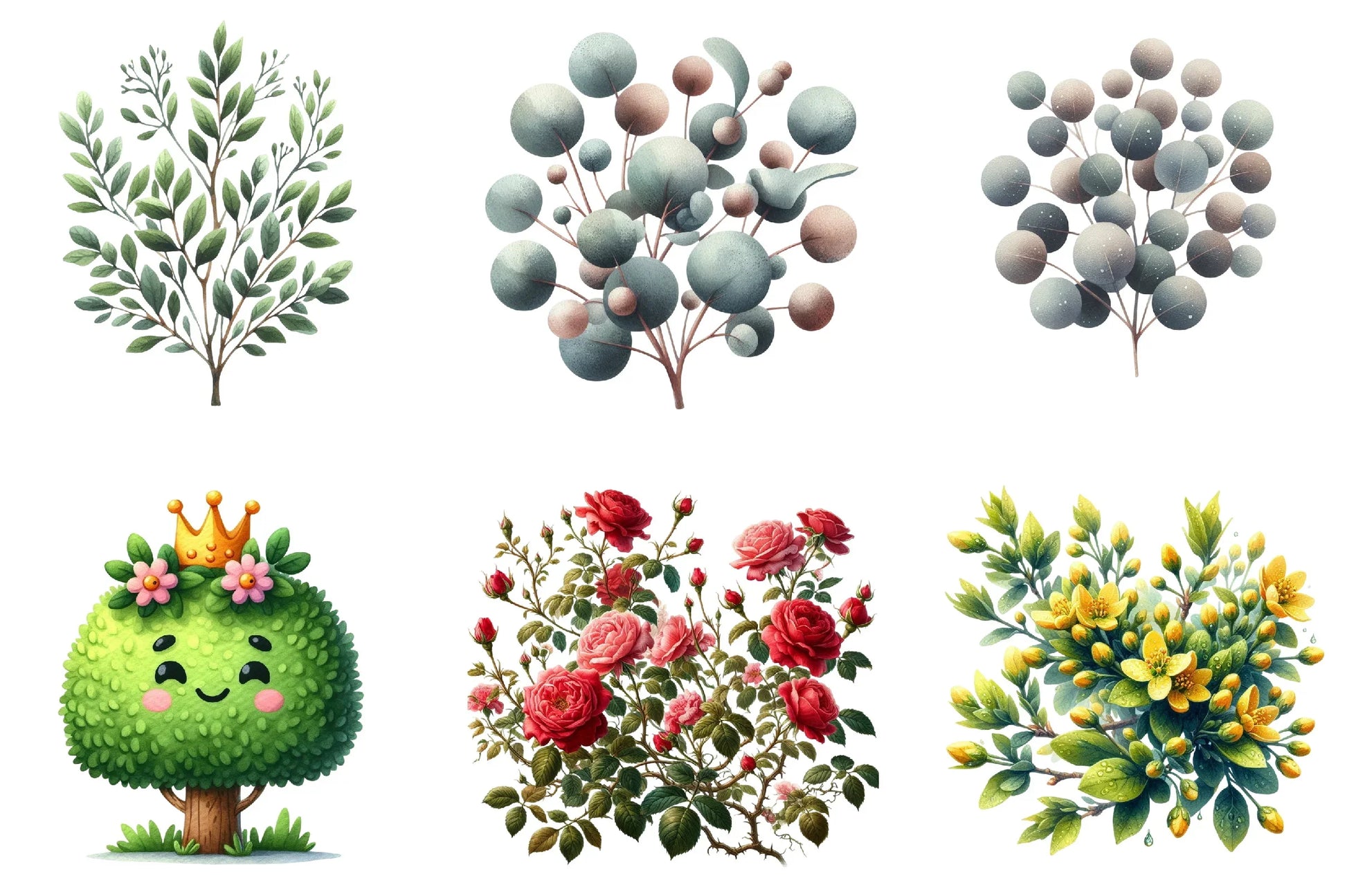Bushes Clipart Bundle for Creative Designs - CraftNest - Digital Crafting and Art