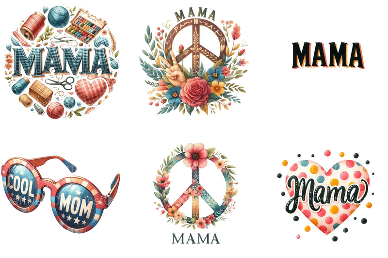 Retro Mama Clipart Bundle - CraftNest - Digital Crafting and Art