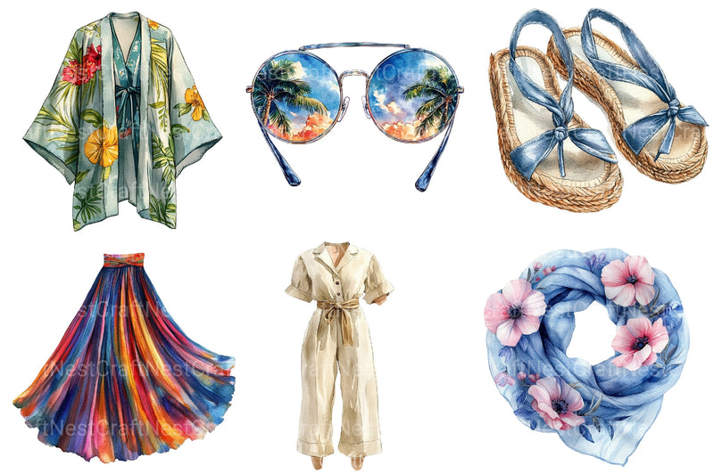 Summer Fashion Clipart Bundle 99 - CraftNest - Digital Crafting and Art