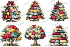 Christmas Tree Patchwork Clipart Bundle - CraftNest - Digital Crafting and Art