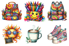 Groovy School Clipart Bundle - CraftNest - Digital Crafting and Art