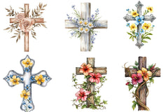 Summer Floral Cross Clipart 1 - CraftNest - Digital Crafting and Art