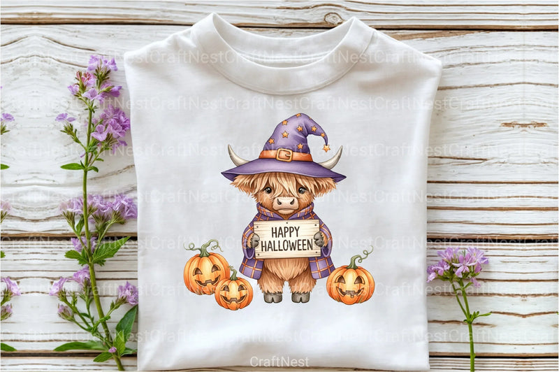 Halloween Highland Cow Clipart Bundle 44 - CraftNest - Digital Crafting and Art