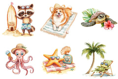 Summer Beach Animals Clipart Bundle - CraftNest - Digital Crafting and Art