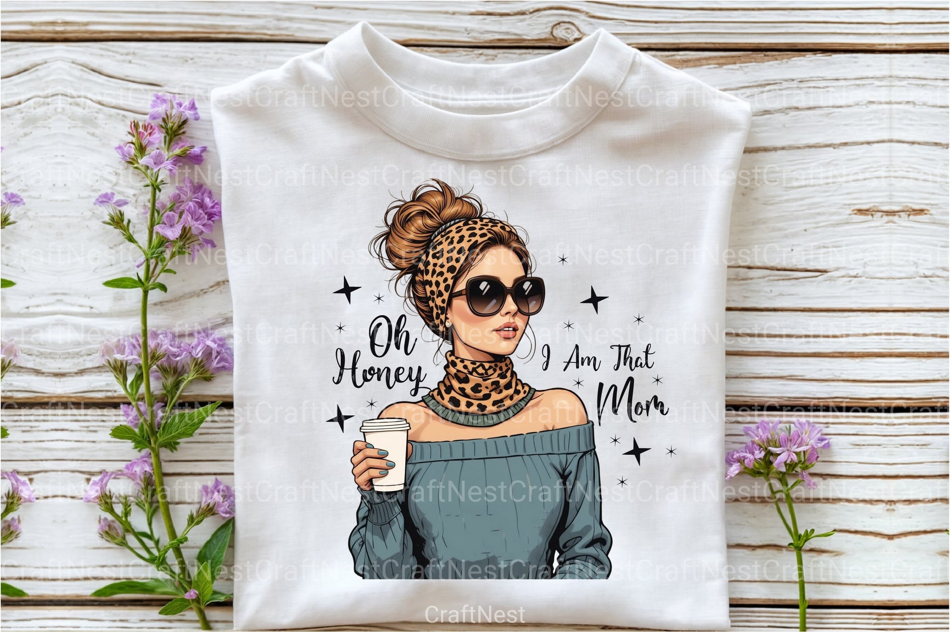 Leopard Mama Coffee Mom Bun Clipart Bundle for Mother's Day 1 - CraftNest - Digital Crafting and Art