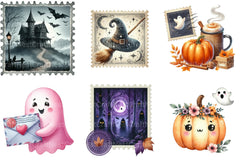 Halloween Postage Stamp Clipart Bundle 1 - CraftNest - Digital Crafting and Art