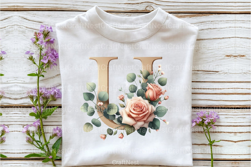 Floral Alphabet Clipart Bundle 16 - CraftNest - Digital Crafting and Art