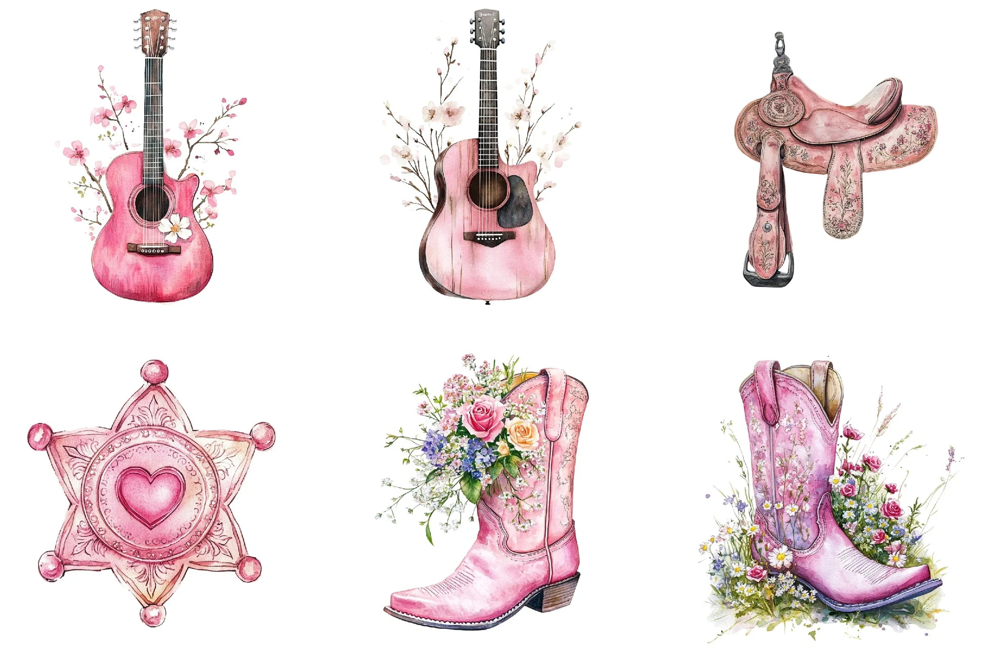 Pink Western Cowgirl Clipart Bundle - CraftNest - Digital Crafting and Art