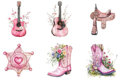 Pink Western Cowgirl Clipart Bundle - CraftNest - Digital Crafting and Art