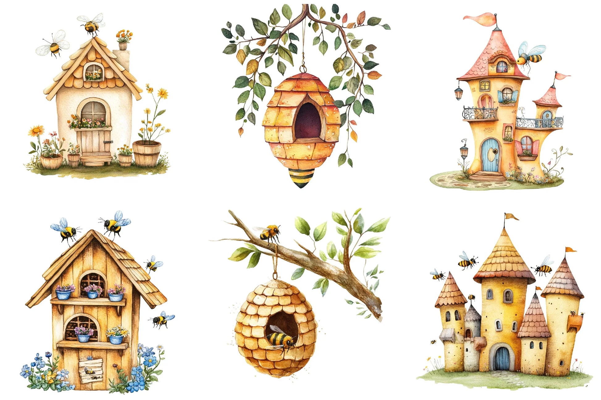Bee Home Clipart Bundle - CraftNest - Digital Crafting and Art