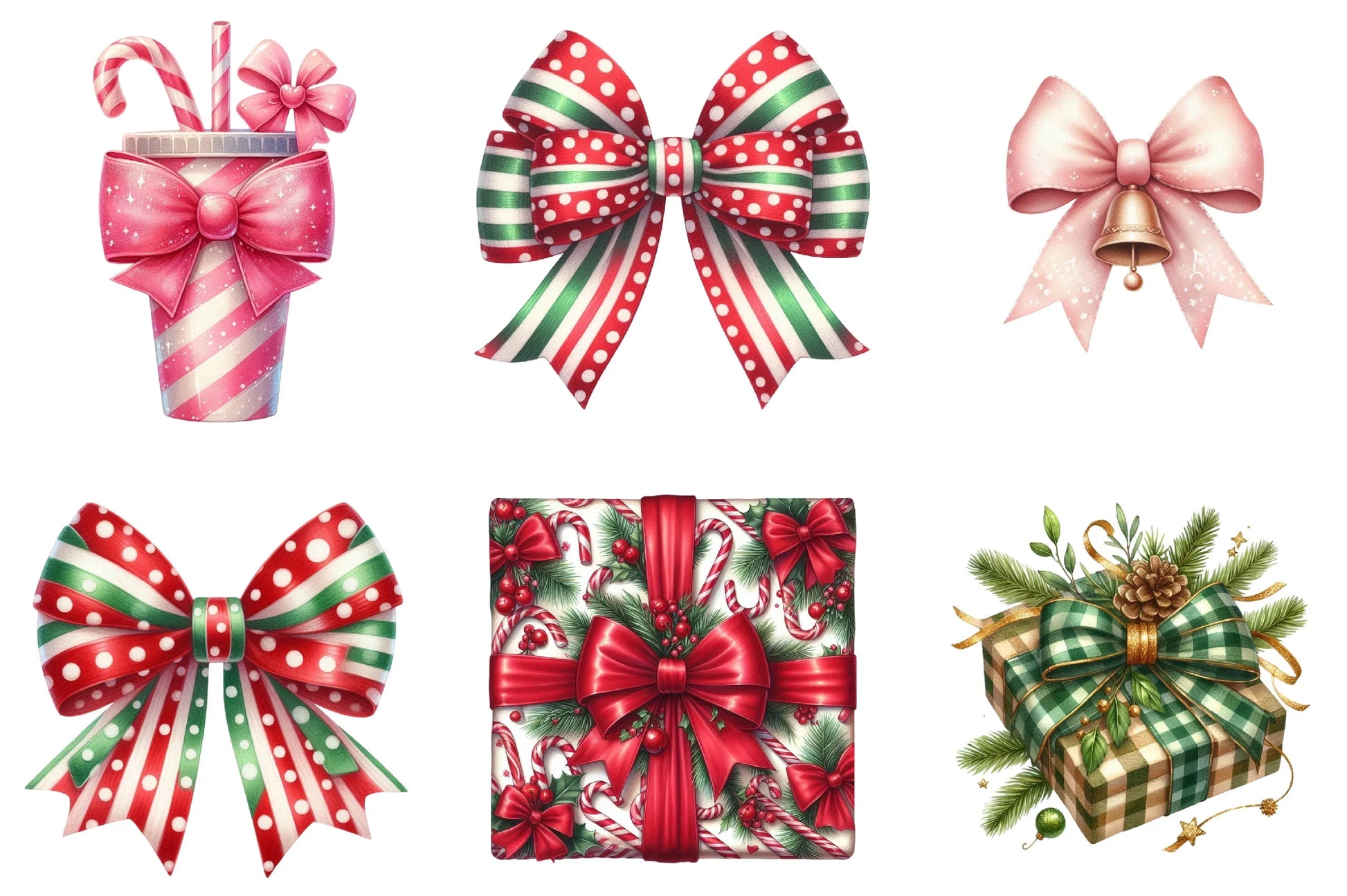 Christmas Libbey Wrap & Bow Clipart Bundle - CraftNest - Digital Crafting and Art