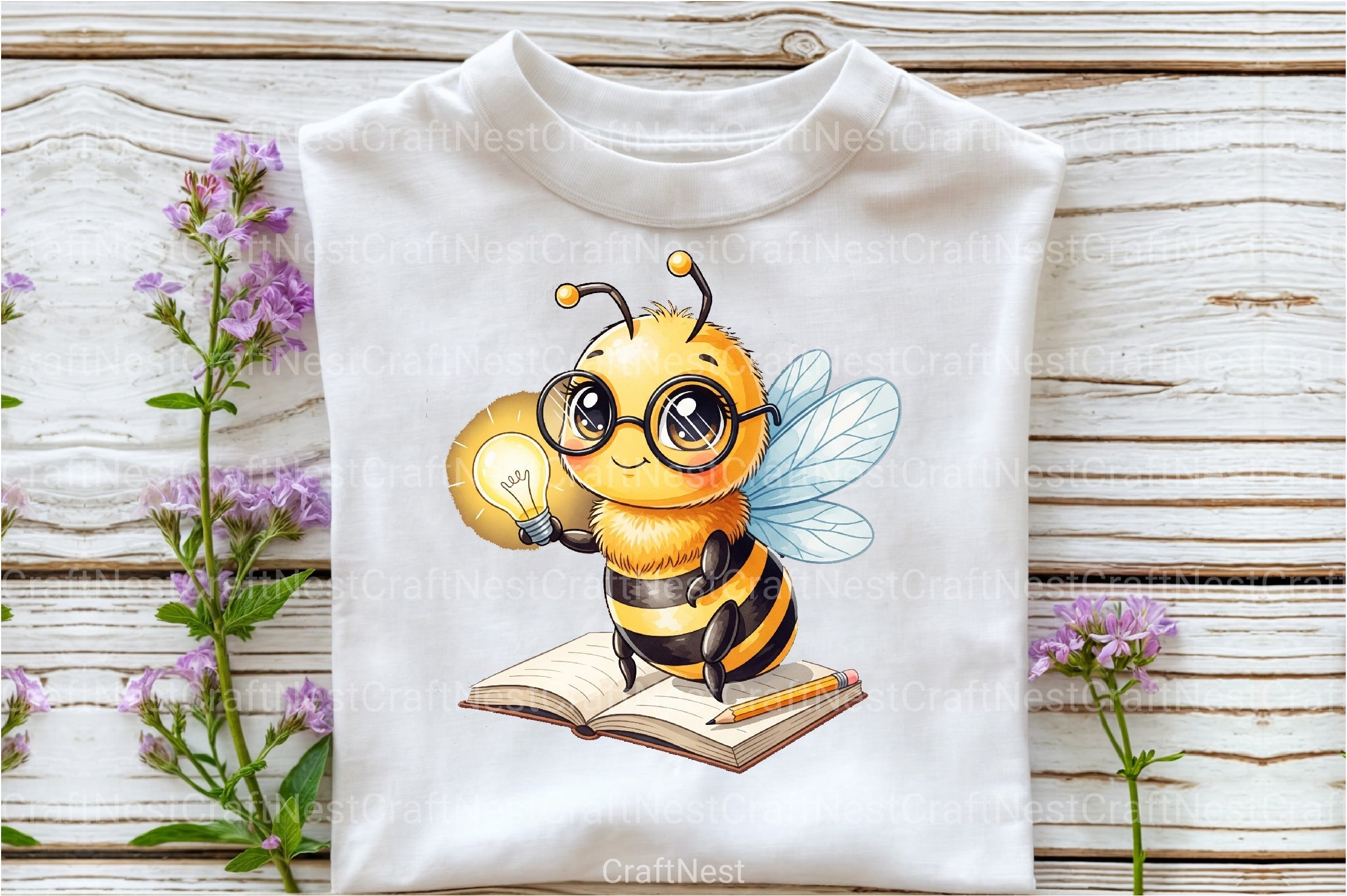 Back to School Bee Clipart Bundle 1 - CraftNest - Digital Crafting and Art
