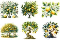 Lemon Trees Clipart Bundle - CraftNest - Digital Crafting and Art