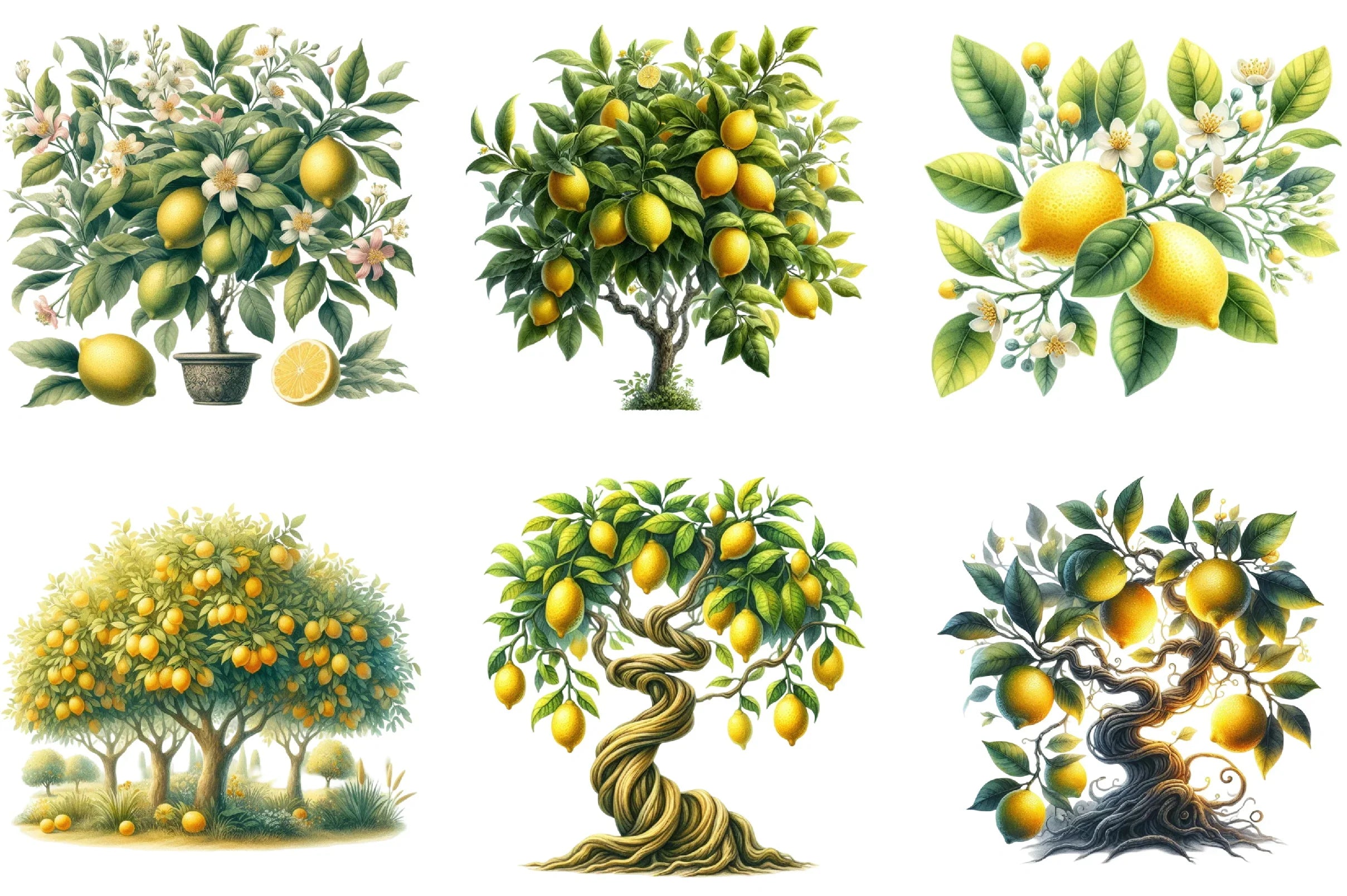 Lemon Trees Clipart Bundle - CraftNest - Digital Crafting and Art