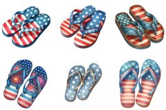 4th of July Flip Flops Clipart Bundle - CraftNest - Digital Crafting and Art