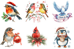 Christmas Bird Clipart Bundle - CraftNest - Digital Crafting and Art