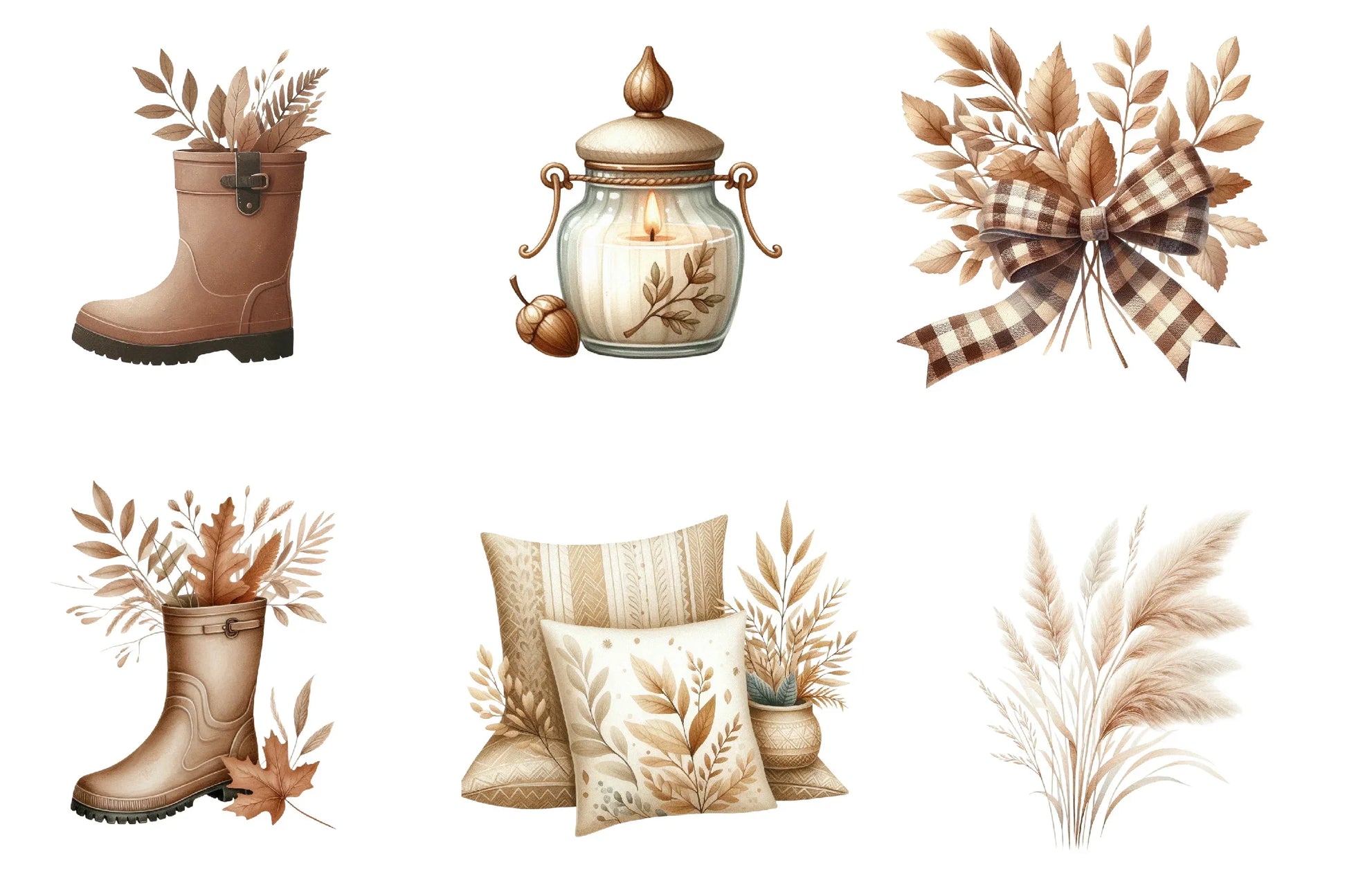 Neutral Autumn Clipart Bundle - CraftNest - Digital Crafting and Art