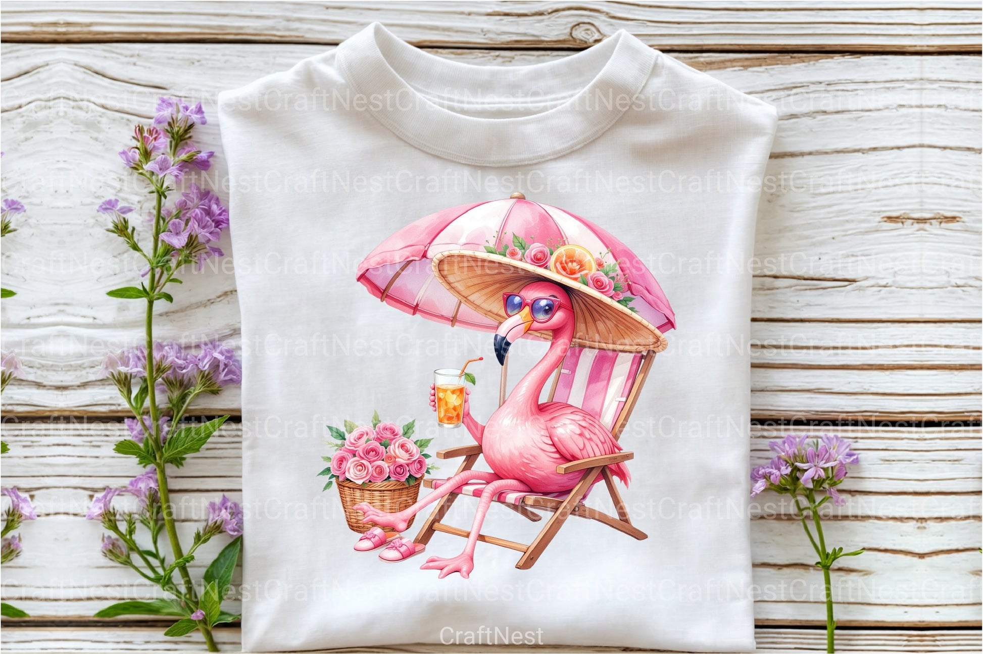 Summer Flamingo Clipart Bundle 2 - CraftNest - Digital Crafting and Art