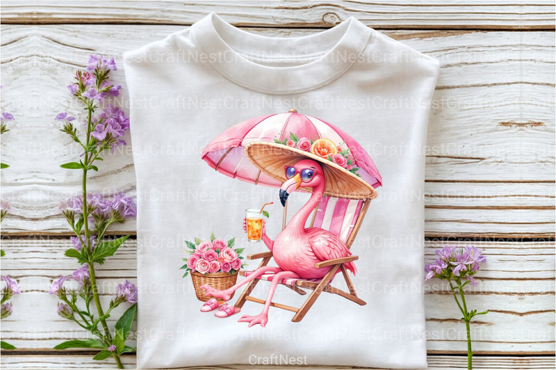 Summer Flamingo Clipart Bundle 2 - CraftNest - Digital Crafting and Art