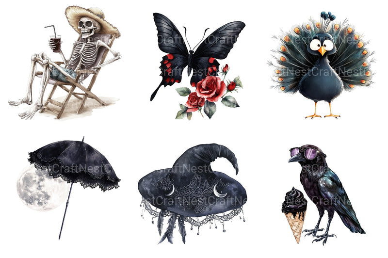 Gothic Summer Clipart Bundle 1 - CraftNest - Digital Crafting and Art