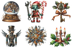 Steampunk Christmas Clipart Bundle 98 - CraftNest - Digital Crafting and Art