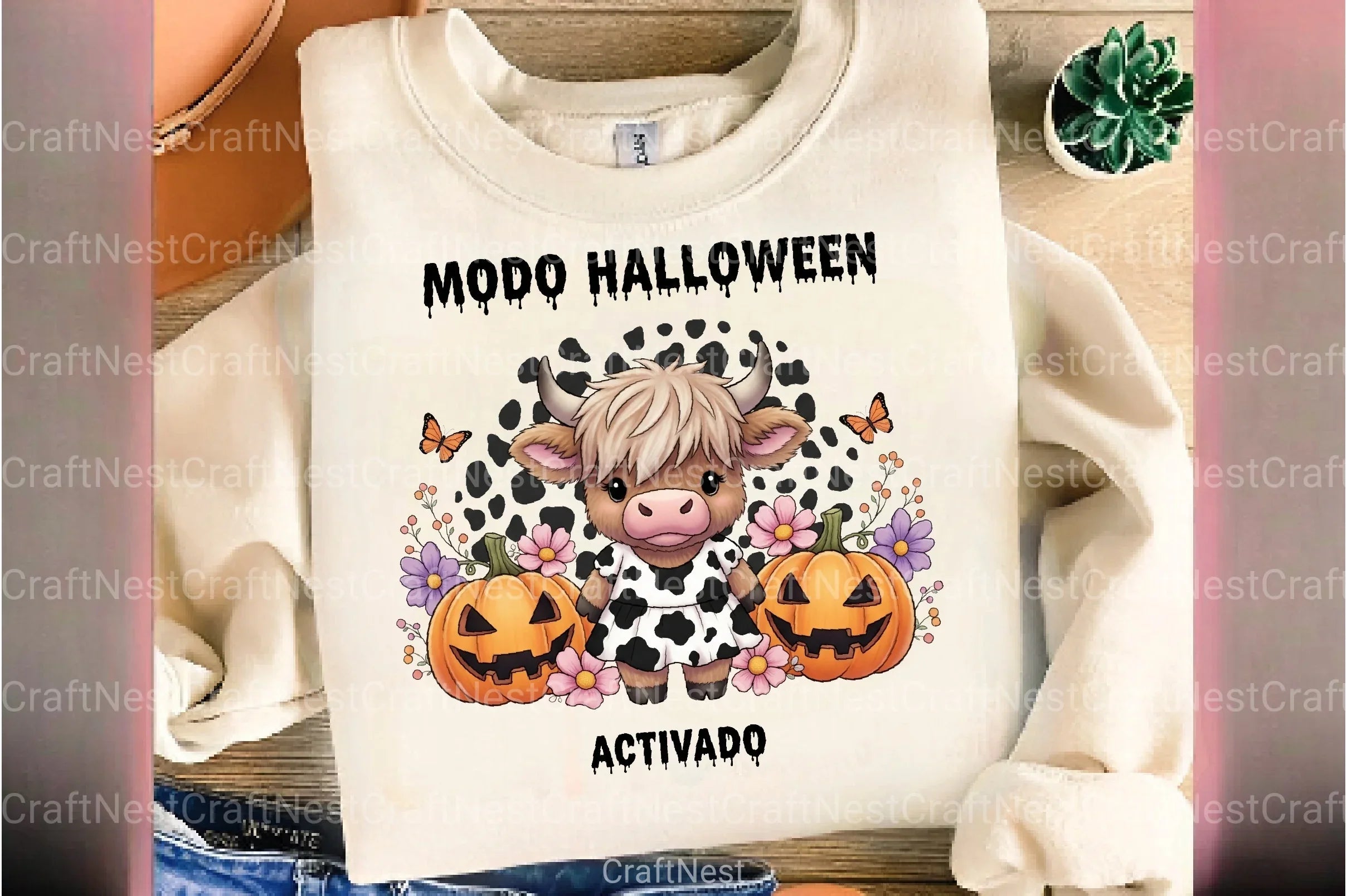 Halloween Highland Cow Clipart Bundle 99 - CraftNest - Digital Crafting and Art