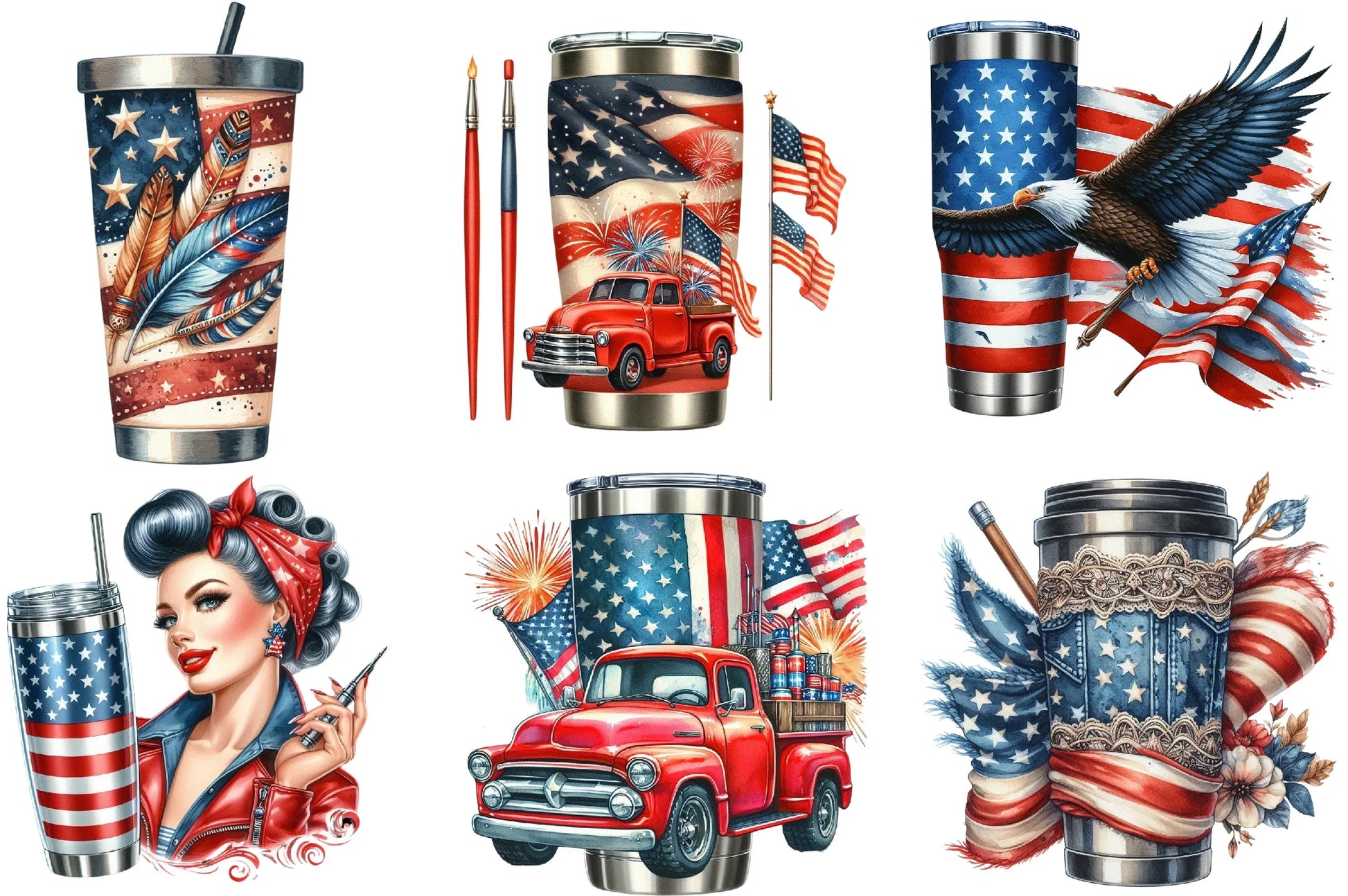 4th of July Tumbler Wrap Bundle - CraftNest - Digital Crafting and Art