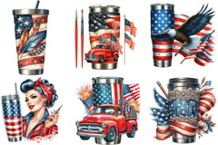 4th of July Tumbler Wrap Bundle - CraftNest - Digital Crafting and Art