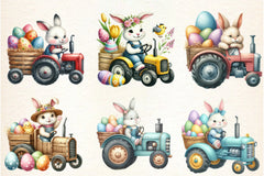 Easter Bunny Tractor Clipart Design Bundle - CraftNest - Digital Crafting and Art