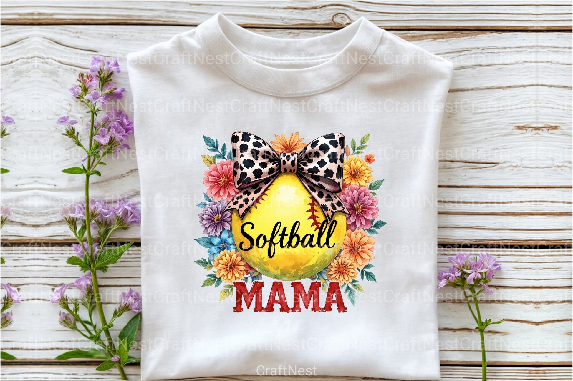Cute Leopard Bow Softball Sports Mom Clipart Bundle - CraftNest - Digital Crafting and Art