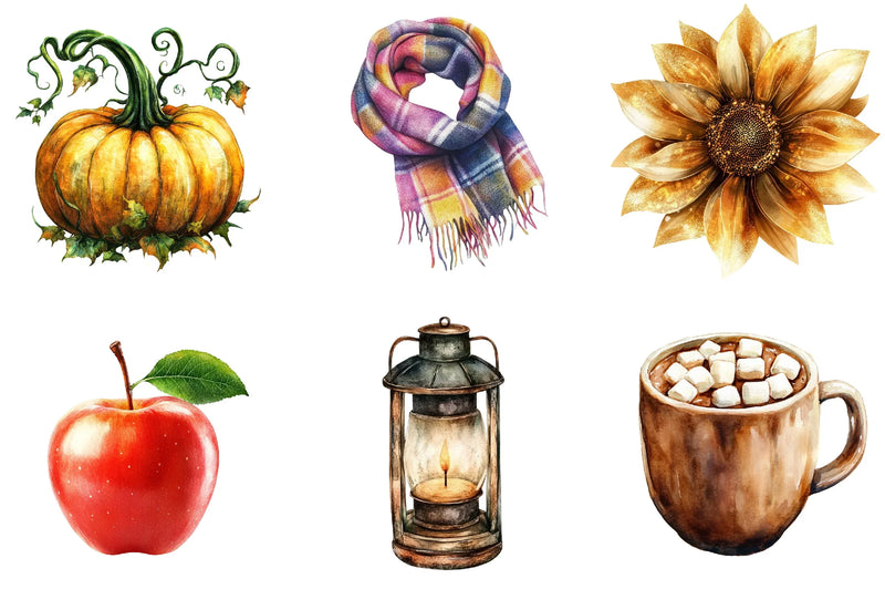 Autumn Chilly Morning Clipart Bundle - CraftNest - Digital Crafting and Art