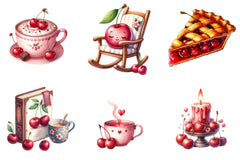 Cozy Cherry Joy Clipart Bundle - CraftNest - Digital Crafting and Art