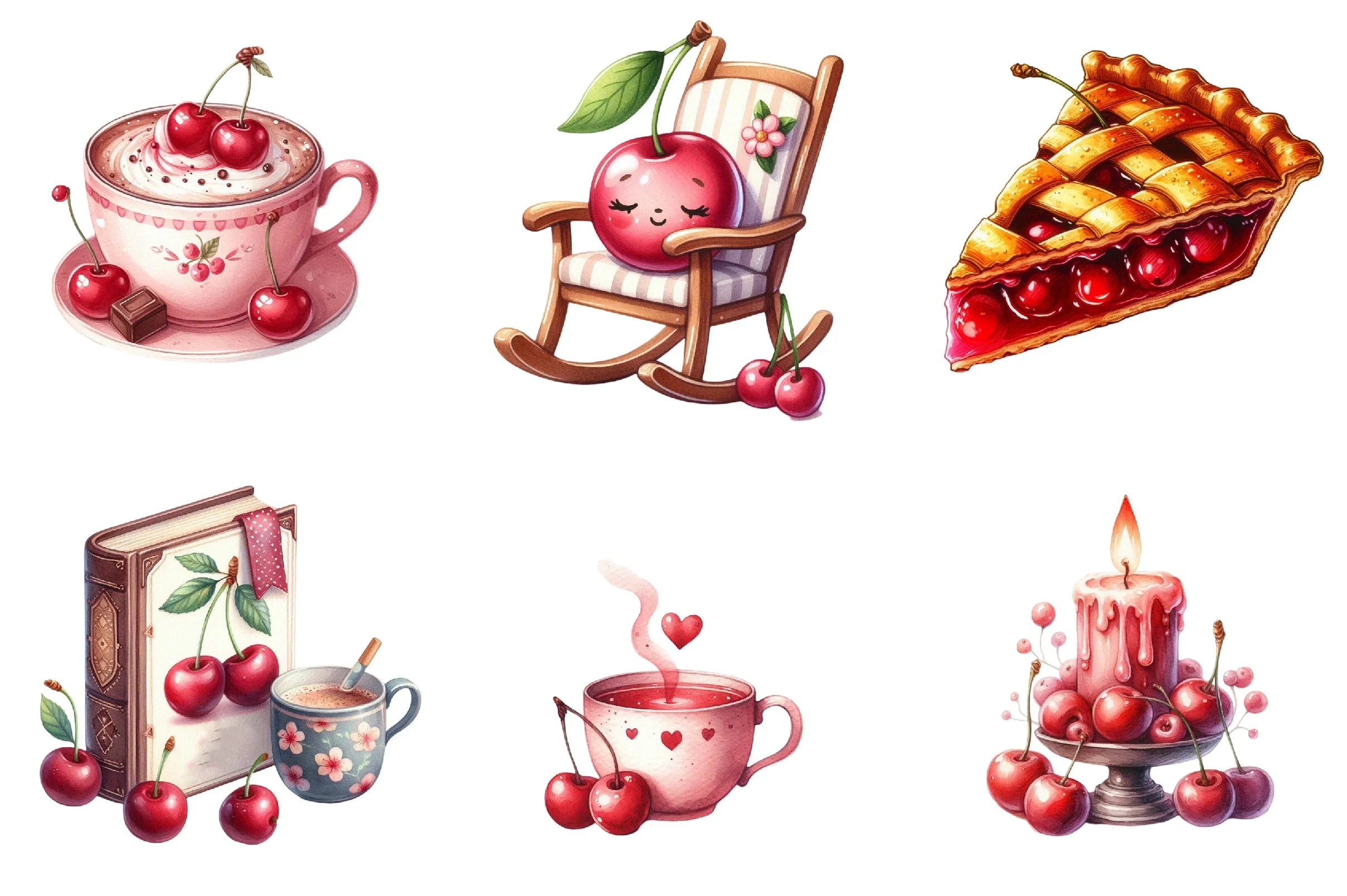 Cozy Cherry Joy Clipart Bundle - CraftNest - Digital Crafting and Art