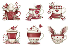 Valentine's Day Coffee Cup Clipart Bundle - CraftNest - Digital Crafting and Art