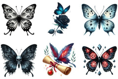 Halloween Gothic Butterfly Clipart Bundle - CraftNest - Digital Crafting and Art