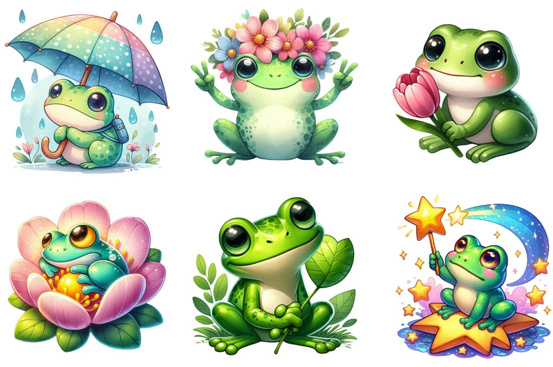 Spring Frog Clipart Bundle - CraftNest - Digital Crafting and Art