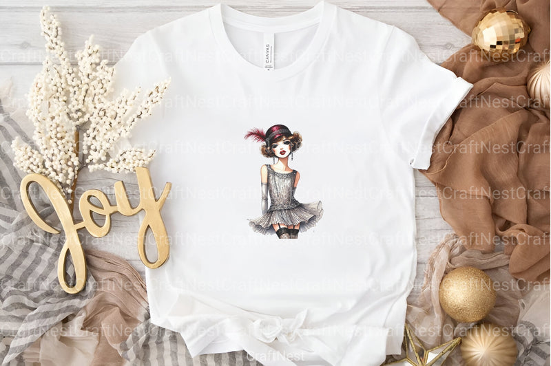 Vintage Flappers Clipart Bundle Set - CraftNest - Digital Crafting and Art