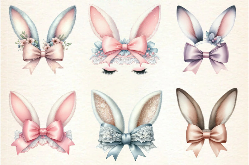 Easter Bunny Ear Bow Clipart Bundle - CraftNest - Digital Crafting and Art