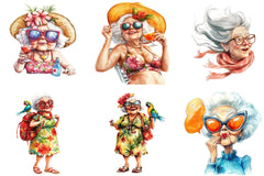 Funny Old Lady Cruise Clipart Bundle - CraftNest - Digital Crafting and Art
