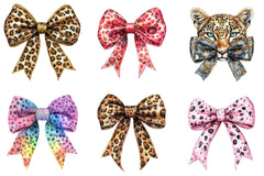 Leopard Glitter Bow Clipart Bundle - CraftNest - Digital Crafting and Art