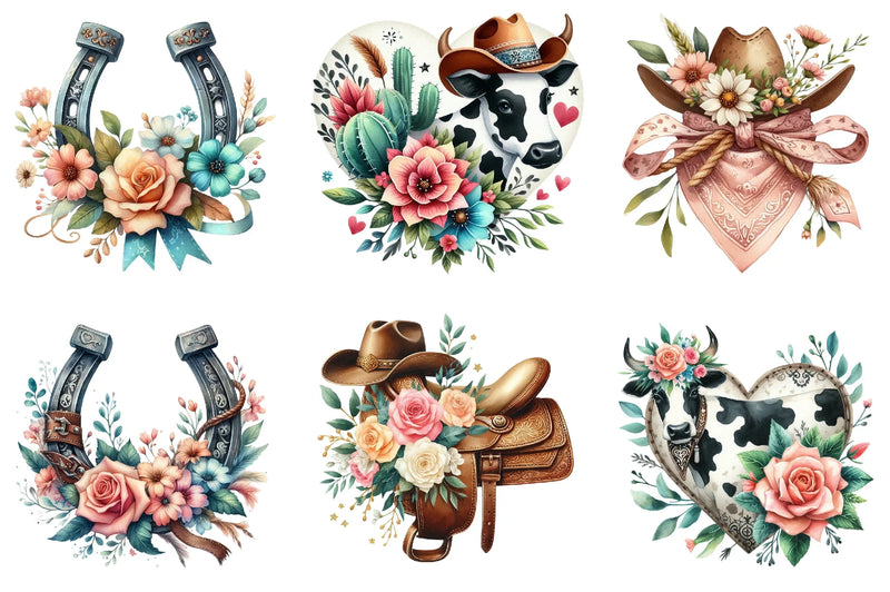 Western Cowgirl Mother's Day Clipart Bundle - CraftNest - Digital Crafting and Art