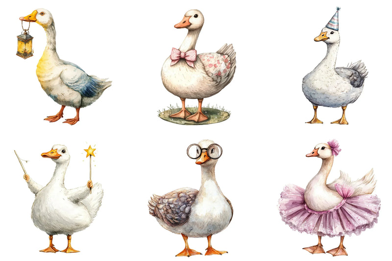 Quirky Christmas Goose Clipart Bundle - CraftNest - Digital Crafting and Art