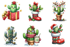 Christmas Cactus Clipart Bundle - CraftNest - Digital Crafting and Art