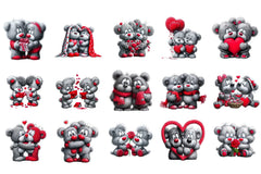 Valentine Bear Couple Clipart Bundle - CraftNest - Digital Crafting and Art