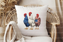 Patriotic USA Chicken 4th of July Clipart Bundle - CraftNest - Digital Crafting and Art