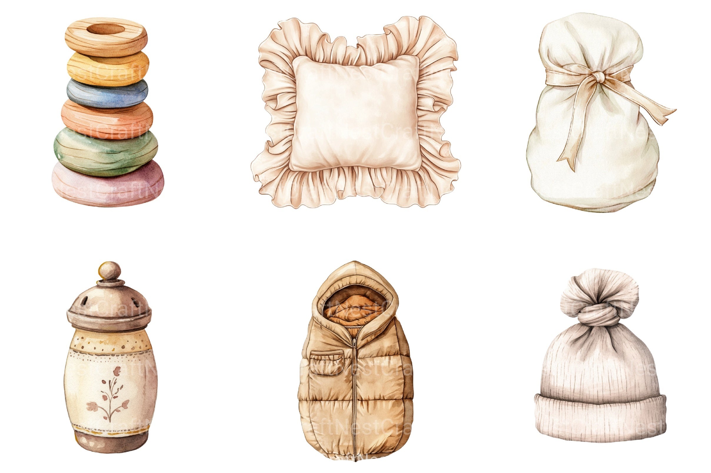 Neutral Baby Clipart Bundle - CraftNest - Digital Crafting and Art