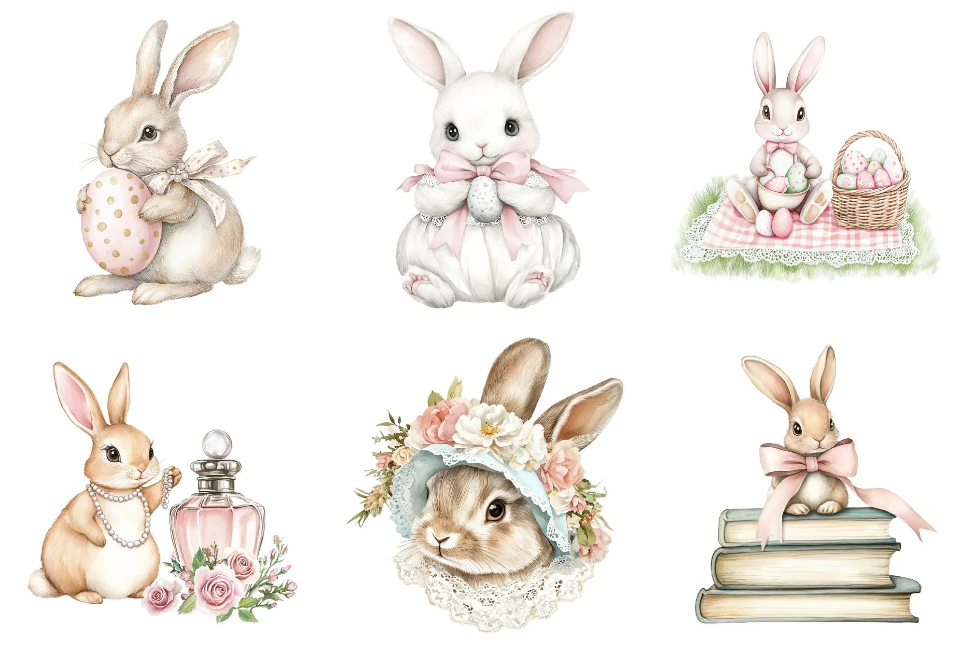 Easter Bunny Coquette Clipart Bundle - CraftNest - Digital Crafting and Art