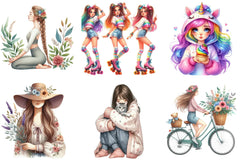 Girls Clipart Bundle Collection - CraftNest - Digital Crafting and Art