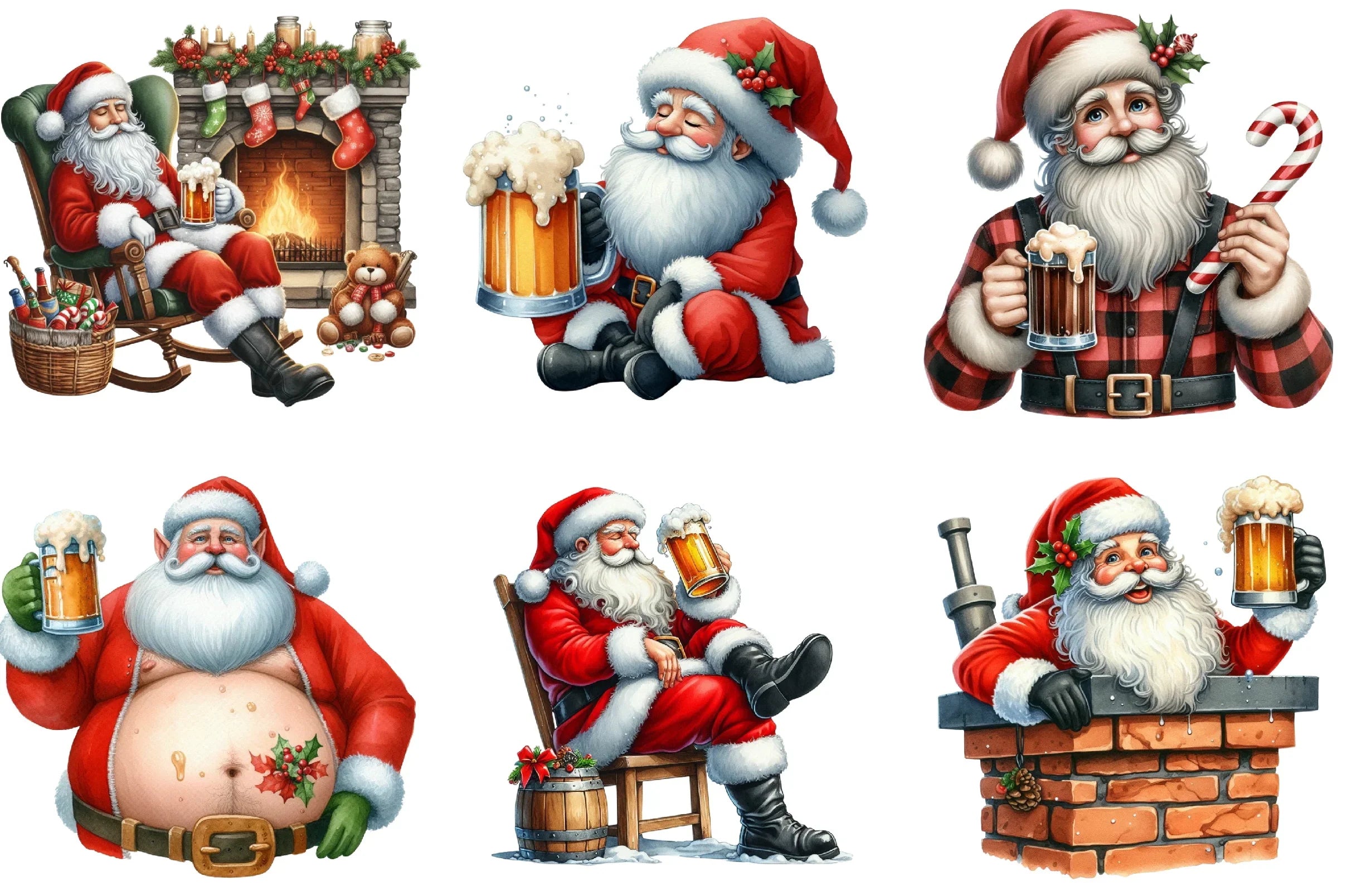 Christmas Santa Beer Mug Wrap Bundle - CraftNest - Digital Crafting and Art